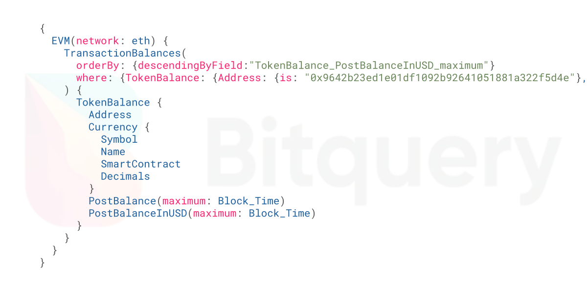 Get All Token Balances for an Address - Blockchain Data API
