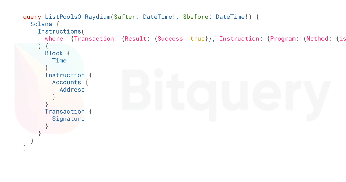 Latest Raydium V4 pools created - Blockchain Data API