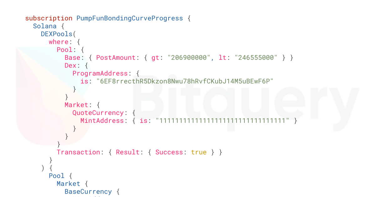 Tracking Bonding Curve - Blockchain Data API