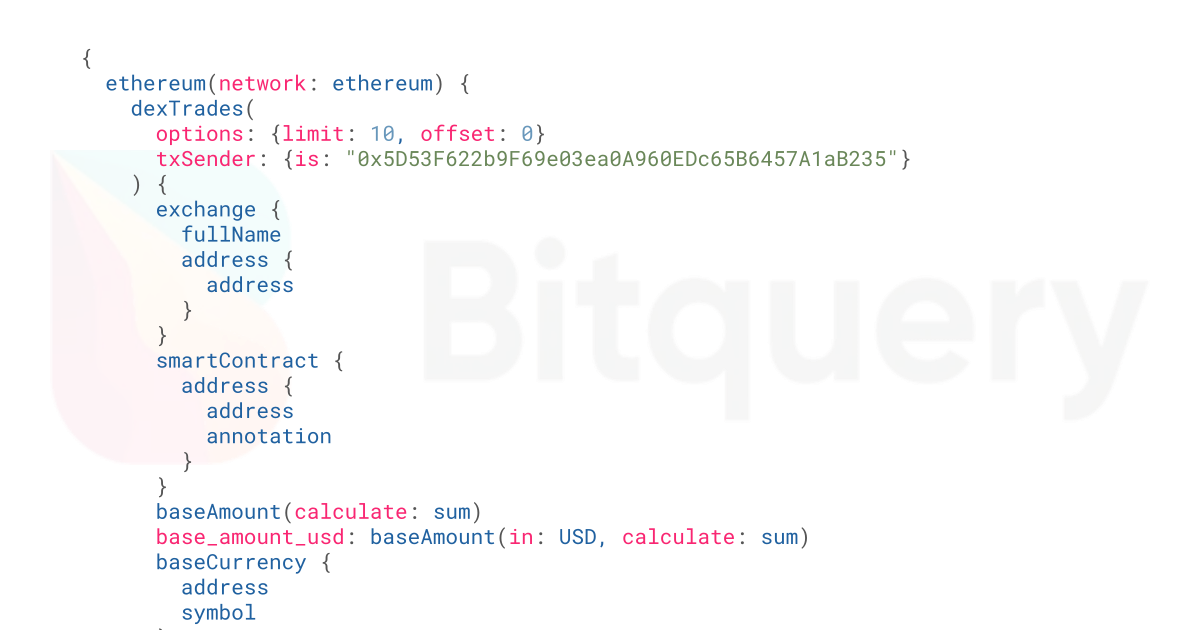 Trades of an address on different exchanges, different pairs ...