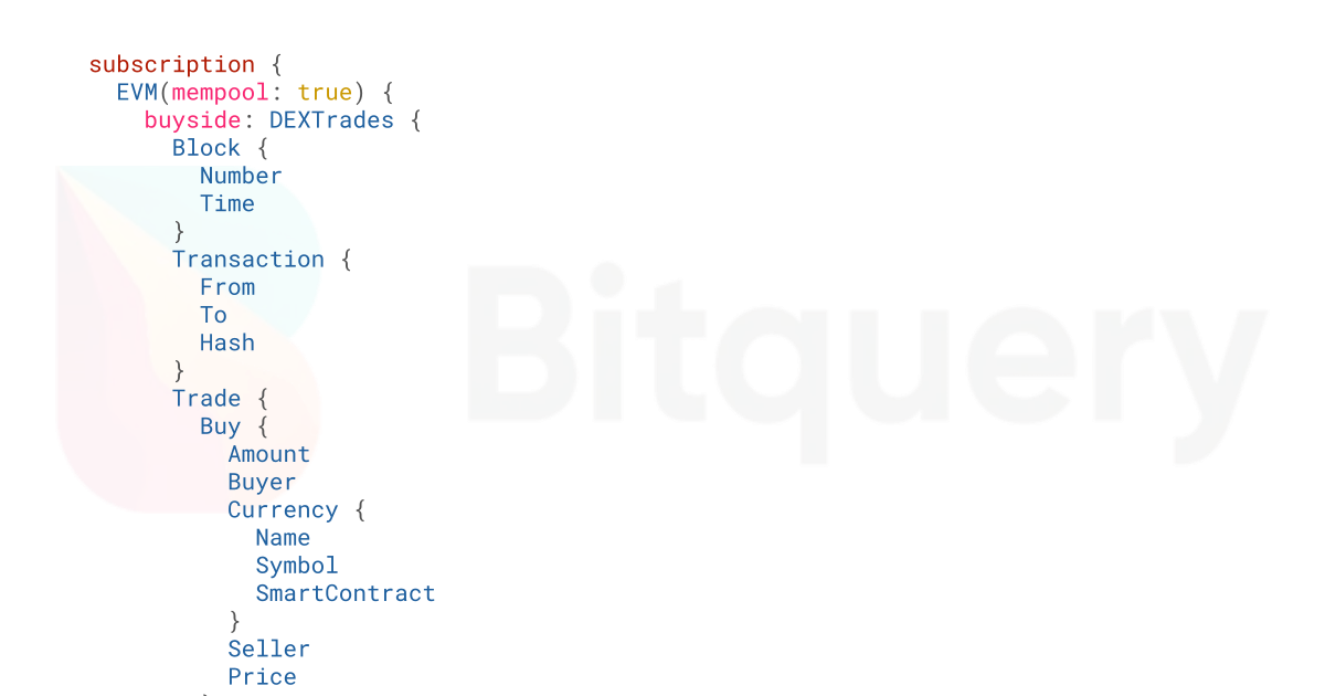 mempool token-trades - Blockchain Data API
